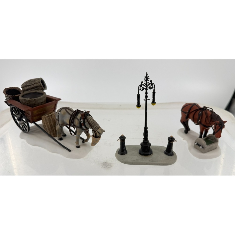 Department 56 Dickens Village Horses At The Lampguard Set of 3 Accessory Figure